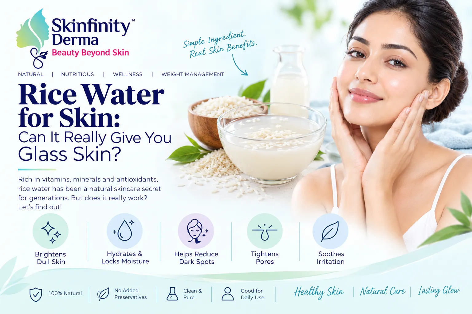 Rice water for glowing skin