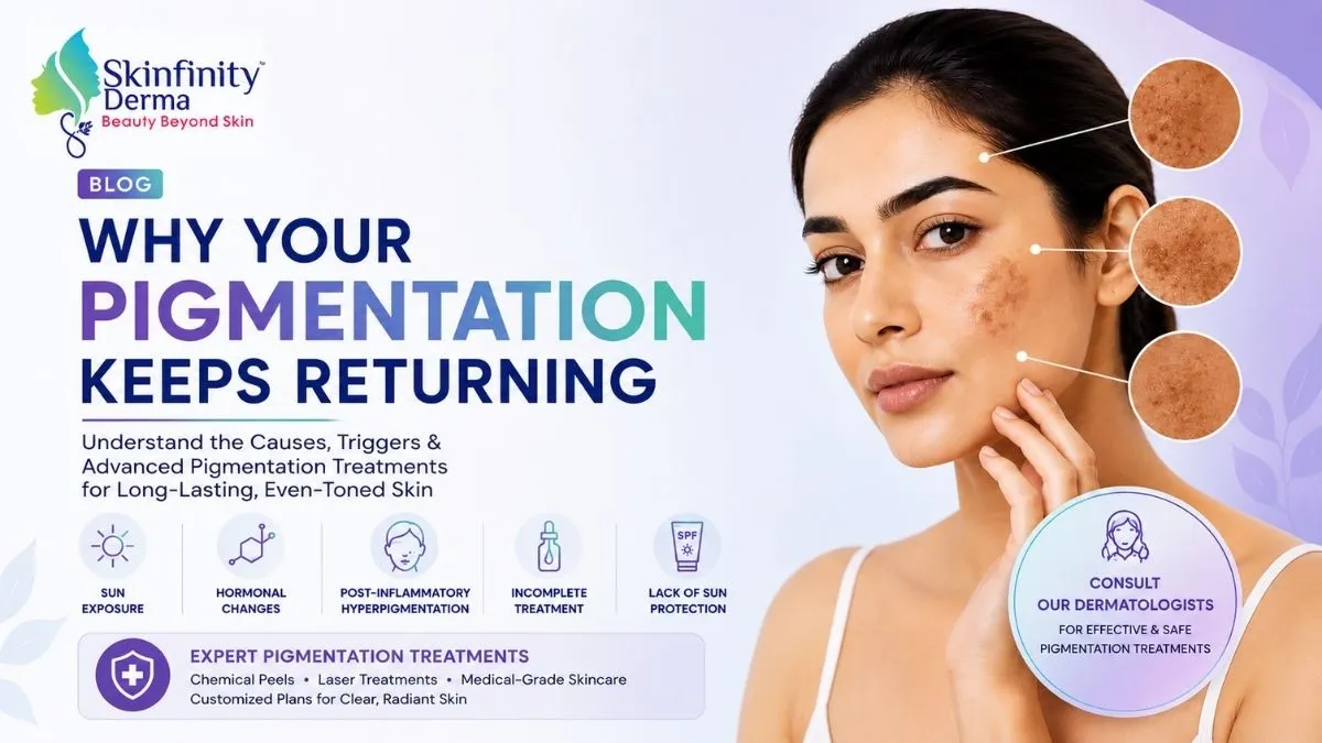 Dermatologist explaining recurring pigmentation and pigmentation treatments