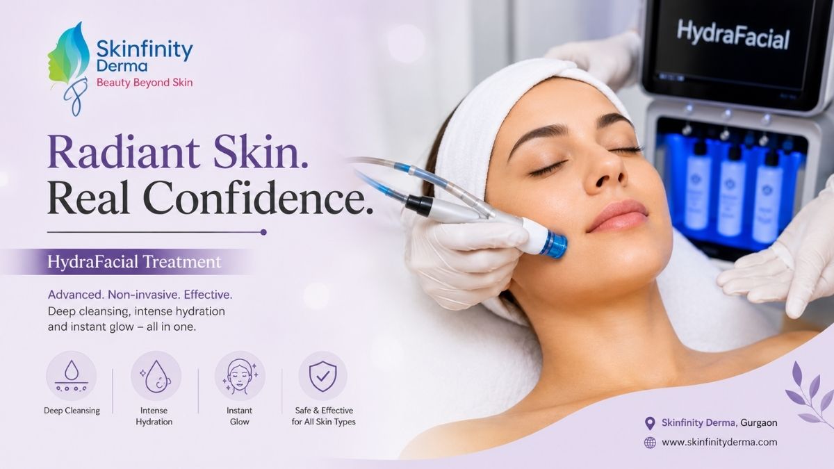 HydraFacial treatment vs regular salon facial comparison at Skinfinity Derma Gurgaon