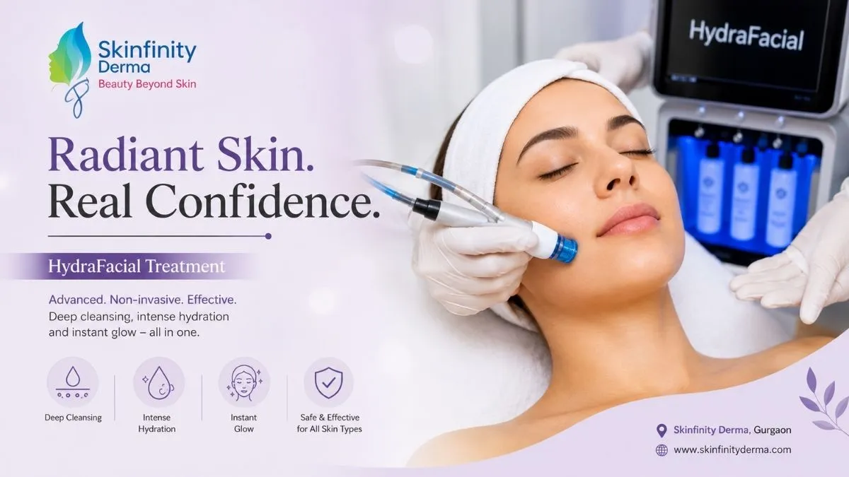 HydraFacial treatment vs regular salon facial comparison at Skinfinity Derma Gurgaon