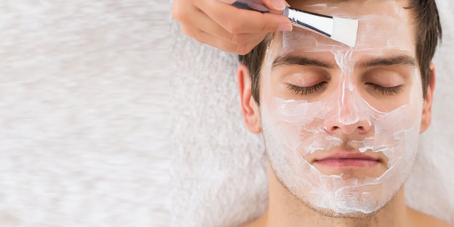 A person with peel applied on the face