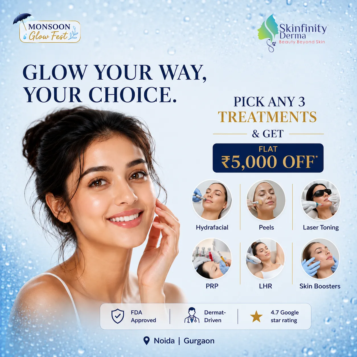 Monsoon Special: Pick Any 3 Treatments & Enjoy ₹5,000 OFF
